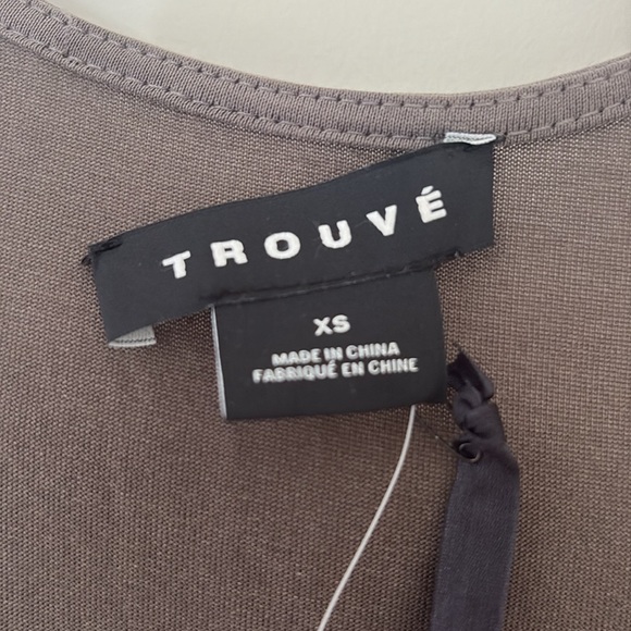 NWT TROUVE | Gray front tie sleeveless dress scoop neck modal blend Sz XS - Picture 4 of 7